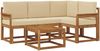 vidaXL Outdoor-Sofagarnitur mit Kissen 5 pcs Natur und Beige 3366351 Bild 2