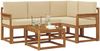 vidaXL Outdoor-Sofagarnitur mit Kissen 5 pcs Natur und Beige 3366351 Bild 3