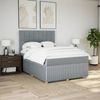 vidaXL Boxspringbett mit Matratze Hellgrau 140x200 cm Stoff 3292079 Bild 3
