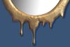Wandspiegel 50x71 cm Metall Design Hängespiegel Gold, Aluminium Dekospiegel Oval mit Rahmen, Spiegel Wand Groß, Flurspiegel Garderobenspiegel Modern Bild 5