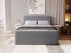 GRAINGOLD Osteno Boxspringbett 140x200, Doppelbett mit zwei Bettkästen, Kopfteil, Velour-Stoff, Dunkelgrau Bild 3