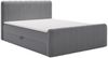 GRAINGOLD Osteno Boxspringbett 140x200, Doppelbett mit zwei Bettkästen, Kopfteil, Velour-Stoff, Dunkelgrau Bild 2