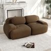 Modulares Ecksofa Cordstoff, flexibel konfigurierbar, kein Aufbau, geschwungene Armlehnen, rutschfeste Basis, vakuumverpackt Bild 2