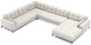 Micadoni Wohnlandschaft Mamaia 7-Sitzer Links Strukturierter Stoff Neve Helles Beige schwarze Beine Bild 3