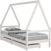 vidaXL Kinderbett mit Schubladen Weiß 90x200 cm Massivholz Kiefer 834469 Bild 2