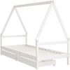 vidaXL Kinderbett mit Schubladen Weiß 90x200 cm Massivholz Kiefer 834469 Bild 3