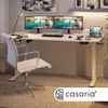 Casaria Höhenverstellbarer Schreibtisch mit Tischplatte, Elektrisch, LCD- Display, Stahlgestell, Weiß, 140x60 cm Bild 2