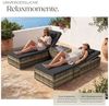 tectake Gartenliege Rattan-Doppelliege mit Tisch, mit abnehmbaren Kopfpolstern, Sonnenliege Carbonera, 1 St, in natur, wetterfest und UV-beständig, Belastbarkeit je 200 kg, verstellbar Bild 4