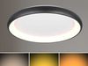 Große LED Deckenleuchte CARDONA hell, dimmbar über Schalter, Schwarz rund Ø 75cm Bild 3