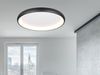 Große LED Deckenleuchte CARDONA hell, dimmbar über Schalter, Schwarz rund Ø 75cm Bild 1