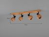 Deckenstrahler TAVAR 4-flammig Holz mit Rattan Korbgeflecht, Breite 70cm Bild 4