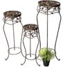 Blumenhocker Metall Schwarz Rund 3er Set 52 cm / 65 cm / 78 cm Blumenständer 18215 Blumensäule Antik Pflanzenständer Pflanzenhocker Vintage Bild 5