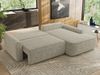 Ecksofa, L-förmiges, lose Kissen, DL-Schlaffunktion, (H 100 x T 187 x B 273 cm) - CUBO L - Struktur Beige - rechte Seite Bild 3