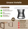 Esstisch rund 100 cm, Marmortisch als Küchen- und Wohnzimmertisch aus MDF & Metall, multifunktionaler Tisch, 75cmx100cmx100cm, Weiß+Schwarz Bild 3