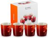 Le Creuset Becher 350 ml 4er-Set Kirschrot Bild 2
