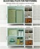 Badezimmerschrank mit Zwei Schranktüren Offenem Fach, Küchenschrank mit Verstellbare Einlegeböden für Badezimmer, Wohnzimmer, Waschküche, Weiß Bild 5