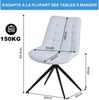 HOMAVO 6er Set 'YZ4' Esszimmerstuhl mit Drehfunktion, 360° drehbar, Stoff hellblau, 53 x 62 x 85,5 cm Bild 3
