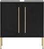 Schildmeyer Gloria Waschbeckenunterschrank, Holzwerkstoff, Schwarz/Gold, 61,2 x 57,1 x 30,1 cm Bild 3