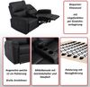 2er Kinosessel HWC-K17, Relaxsessel Fernsehsessel Sofa, Nosagfederung Getränkehalter Fach ~ Stoff/Textil hellgrau Bild 2