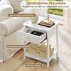 Nachttisch mit Schublade & Offenem Regal Beistelltisch Nachtschrank Nachtkonsole Weiß Bild 5