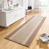 Kurzflor Teppich Läufer Band Creme Beige - 80x350x0,9cm Bild 4