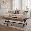 FineBuy Couchtisch Sheesham Massivholz rechteckig 120cm · Wohnzimmertisch mit Metallgestell · Handgefertigter Sofatisch im modernen Industrial Design mit stabiler Tischplatte Bild 2