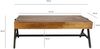 FineBuy Couchtisch Sheesham Massivholz rechteckig 120cm · Wohnzimmertisch mit Metallgestell · Handgefertigter Sofatisch im modernen Industrial Design mit stabiler Tischplatte Bild 3