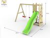 Fungoo Spielturm "Funny 3", natur,mit Doppelschaukel, Rutsche und Kletterwand Bild 2