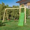 Fungoo Spielturm "Funny 3", natur,mit Doppelschaukel, Rutsche und Kletterwand Bild 4