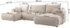 Selsey 'Ovo' Ecksofa mit Schlaffunktion, Ottomane universell, Bouclé Beige Bild 5