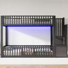 90x200 Etagenbett mit Stauraumleiter, mit LED, Schwarz. Bild 3