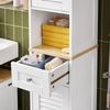 SoBuy FRG236-WN Badezimmer-Hochschrank, MDF, Lackiert, Weiß, 32 x 170 x 30 cm Bild 5