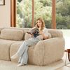 Ecksofa aus Plüschstoff, modular, L-Form oder 2-Sitzer, 204×179×73, Hellkhaki Bild 3