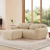 Ecksofa aus Plüschstoff, modular, L-Form oder 2-Sitzer, 204×179×73, Hellkhaki Bild 2