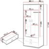 Kleiderschrank Satton 01 (Farbe: Artisan Eiche / Grau Hochglanz) Bild 3