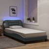 vidaXL Bettgestell mit LED ohne Matratze "Hvar" Hellgrau 100x200 cm Stoff 3213683 Bild 1