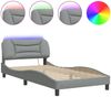 vidaXL Bettgestell mit LED ohne Matratze "Hvar" Hellgrau 100x200 cm Stoff 3213683 Bild 5
