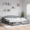 vidaXL Tagesbett Ausziehbar mit Schubladen Hellgrau 90x200 cm Stoff 3197584 Bild 1