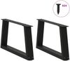 vidaXL Couchtischbeine V-Form 2 Stück Schwarz 70x(30-31,3) cm Stahl 4012536 Bild 3