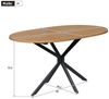 KLAM HOME Esstisch Moderner Esstisch, stabiler Esstisch, Metallbeine, L120*B80*H75,5cm (Küchentisch,Wohnzimmertisch, Ovaler Esstisch, 1-St), Esstisch für 4-6 Personen, moderner schlichter Esstisch, Natur Bild 3