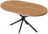 KLAM HOME Esstisch Moderner Esstisch, stabiler Esstisch, Metallbeine, L120*B80*H75,5cm (Küchentisch,Wohnzimmertisch, Ovaler Esstisch, 1-St), Esstisch für 4-6 Personen, moderner schlichter Esstisch, Natur Bild 2