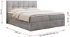 Boxspringbett mit Kopfteil und Topper, Doppelbett - RICO - 180x200cm - Hellgrau Velours - H3 Bild 5
