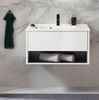 Waschbeckenunterschrank mit Waschbecken Glide in weiß Hochglanz und grau 80 cm Bild 5