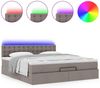 vidaXL Ottoman-Bett mit Matratze & LEDs Taupe 160x200 cm Stoff 3312489 Bild 5