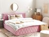 Bett mit Stauraum ROCHEFORT 180 x 200 cm Samtstoff Rosa Bild 3