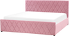 Bett mit Stauraum ROCHEFORT 180 x 200 cm Samtstoff Rosa Bild 5