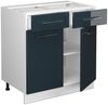 Küchenunterschrank Fame-Line Dunkelblau Hochglanz 80 cm , AP Marmor Vicco Bild 4