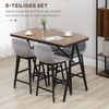 HOMCOM Bargruppe Bartisch mit Barhockern im Industrie-Design, (5-tlg), Hellbraun+Hellgrau+Schwarz Bild 4