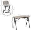 HOMCOM Bargruppe Bartisch mit Barhockern im Industrie-Design, (5-tlg), Hellbraun+Hellgrau+Schwarz Bild 3