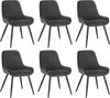 WOLTU Esszimmerstühle 6er Set, Polsterstuhl Samt, Küchenstuhl gepolstert, Akzentstuhl für Wohnzimmer Schlafzimmer Küche, ergonomischer Stuhl mit Rückenlehne, Dunkelgrau, BH331dgr-6 Bild 2